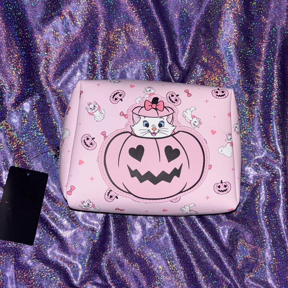 Exclusive Disney The Aristocats Marie Jack-o-Lantern Pink Cosmetic Bag